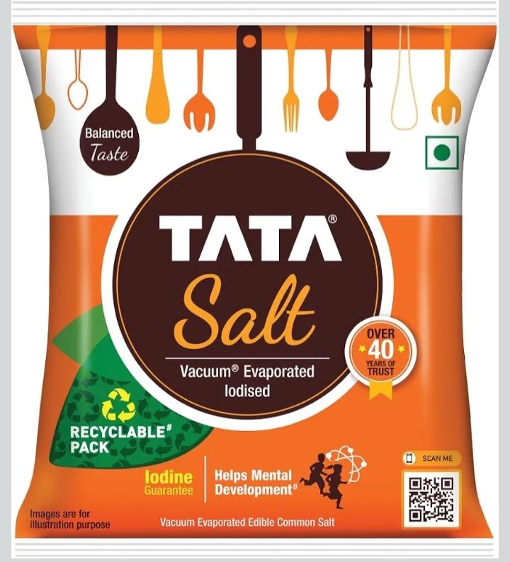 Tata Salt 1 Kg, Free Flowing and Iodised Namak, Vacuum Evaporated, Salt in Fresh
